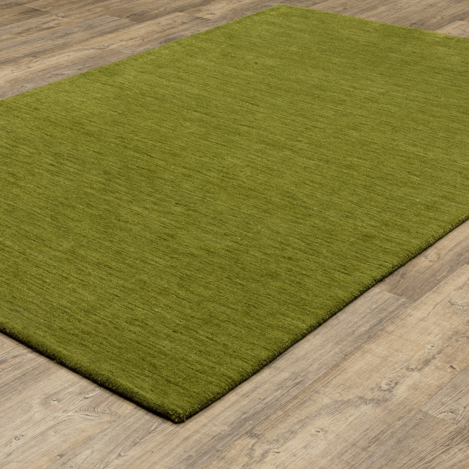 Aniston II Heathered Olive Green Solid Wool Rug - Aniston II 27116