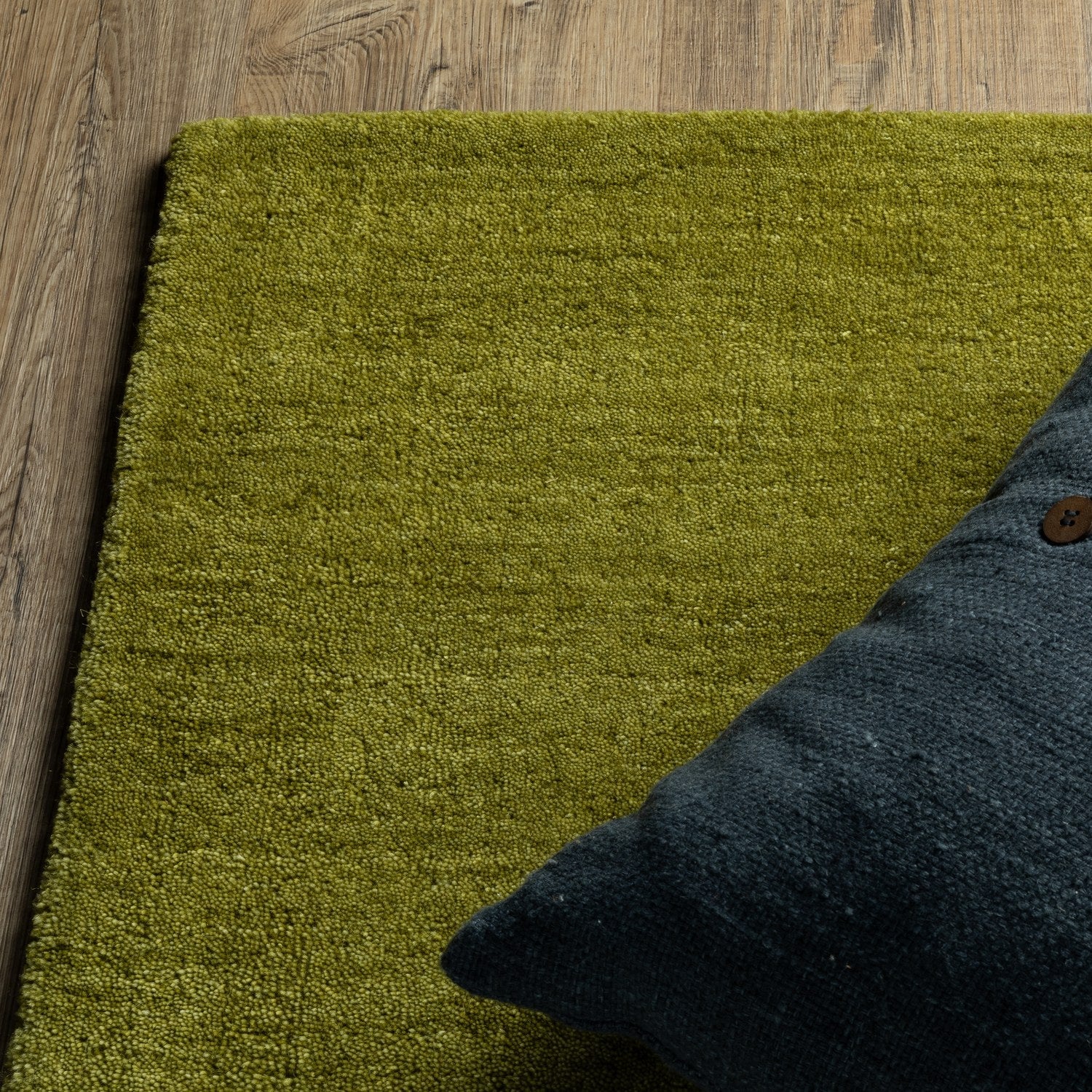 Aniston II Heathered Olive Green Solid Wool Rug - Aniston II 27116