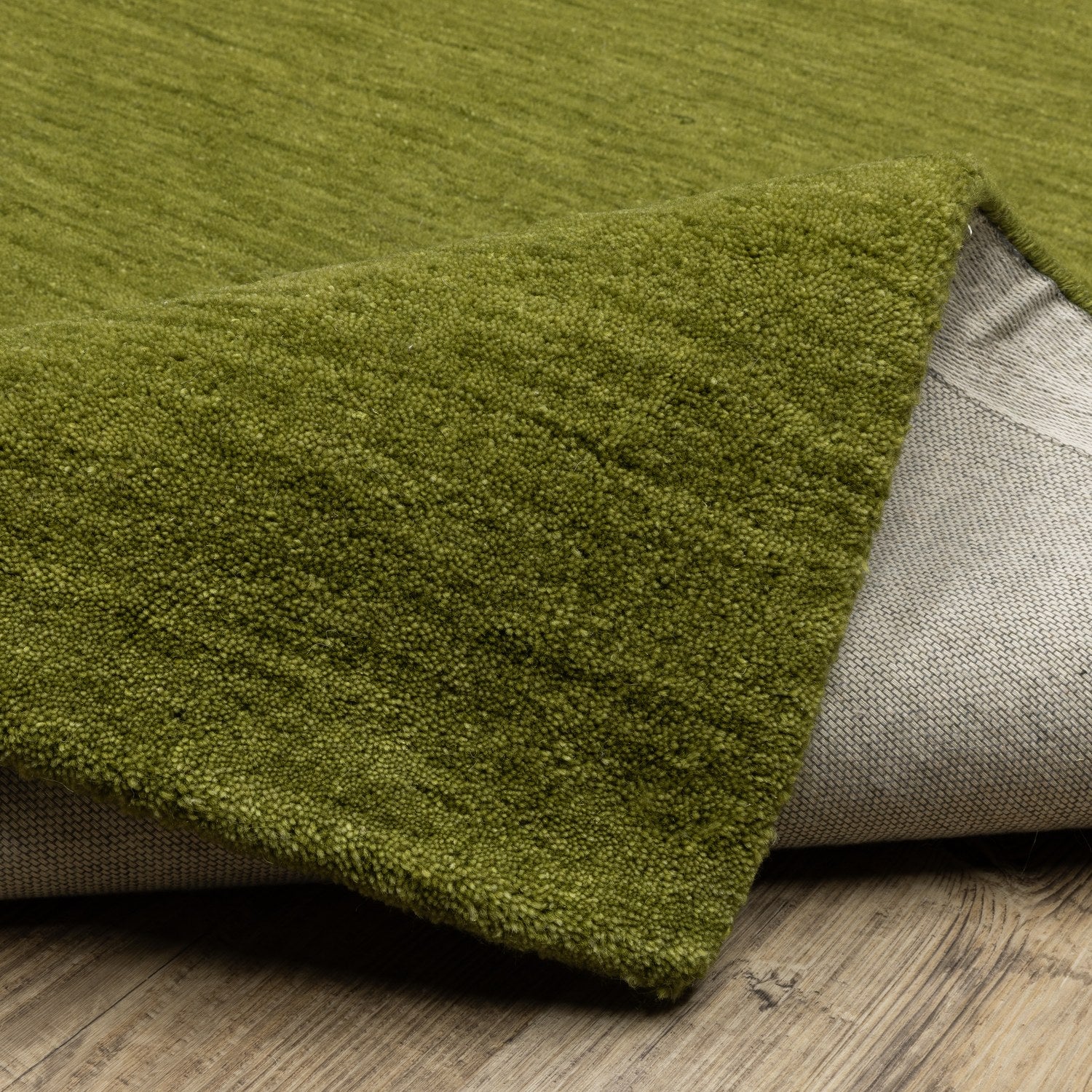 Aniston II Heathered Olive Green Solid Wool Rug - Aniston II 27116