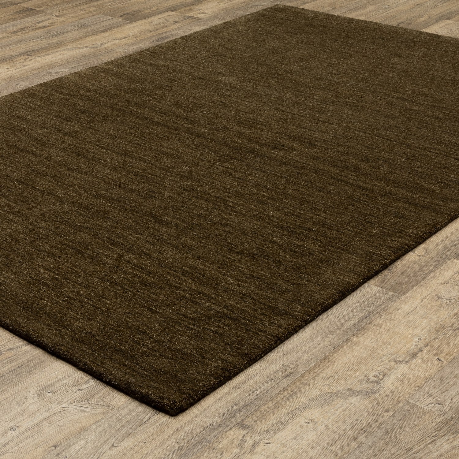 Aniston II Heathered Brown Solid Wool Rug - Aniston II 27117