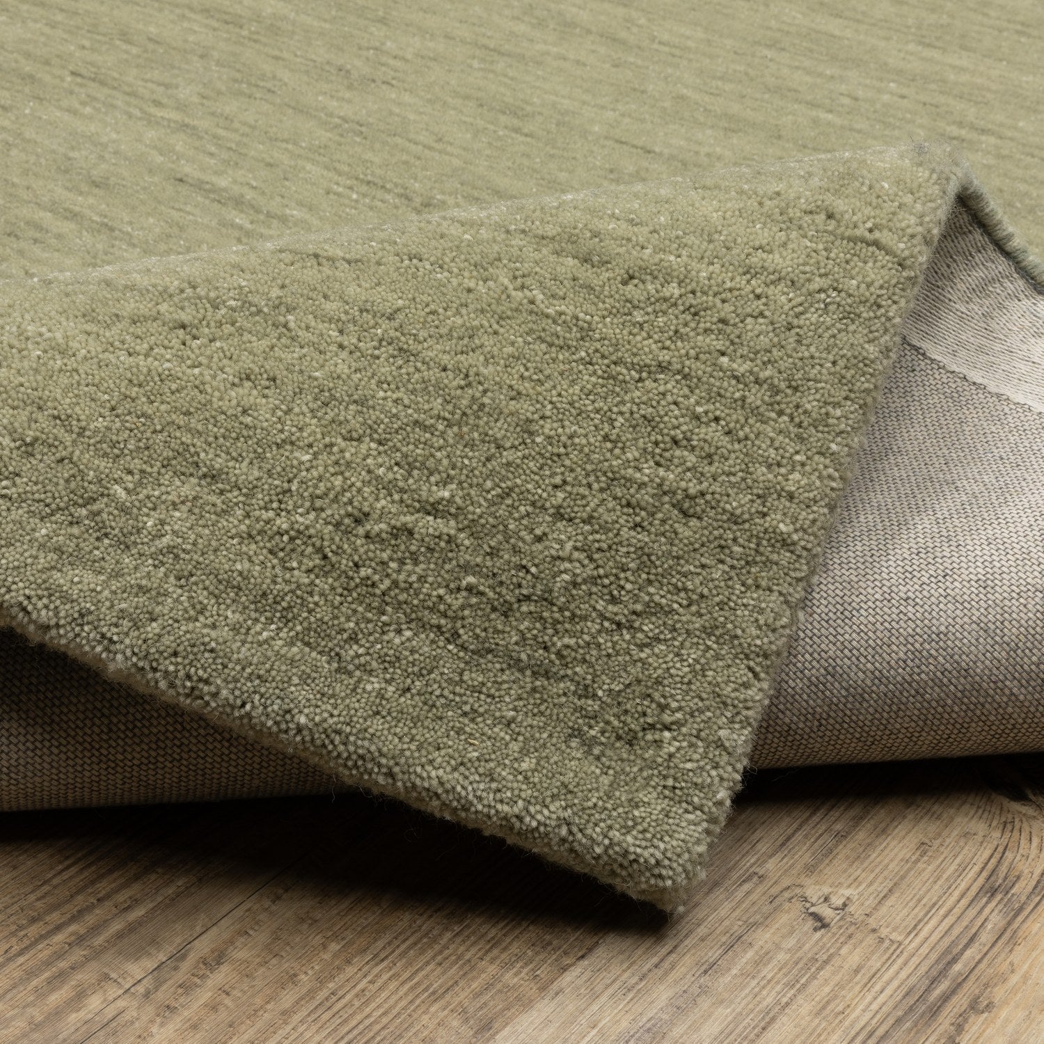 Aniston II Heathered Sage Green Solid Wool Rug - Aniston II 27120