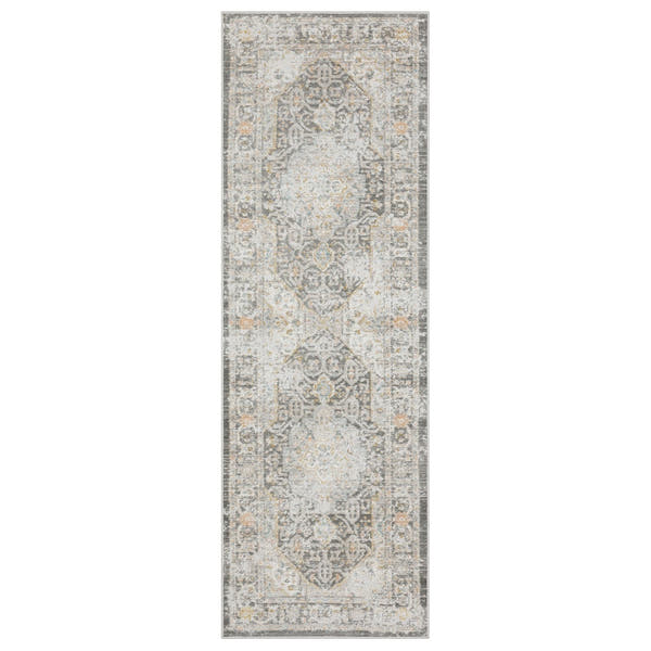 Cavett Faded Medallion Grey Washed Vintage Rug - Cavett CAV02 #_shape=Runner