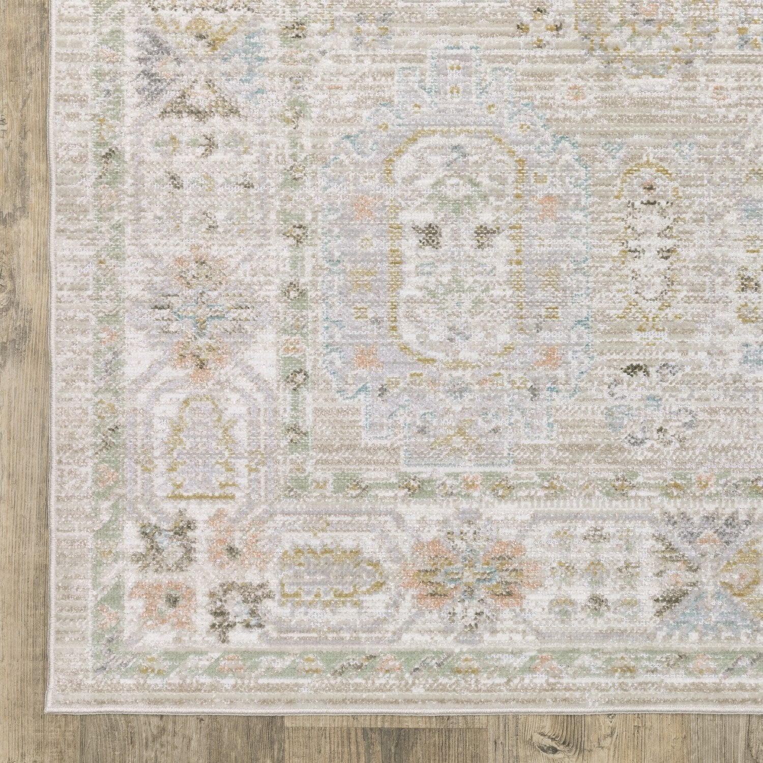 Cavett Vintage Persian Beige Blue Washed Vintage Rug - Cavett CAV04