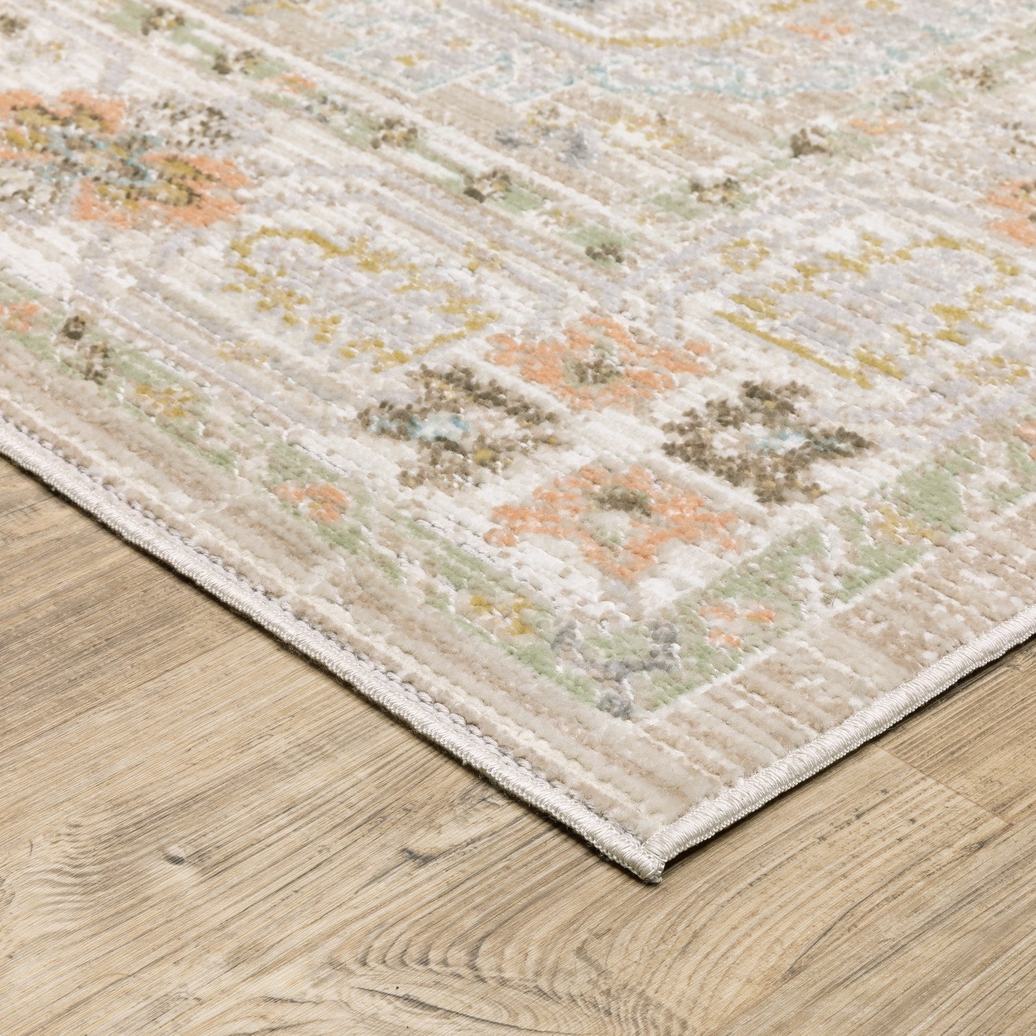 Cavett Vintage Persian Beige Blue Washed Vintage Rug - Cavett CAV04