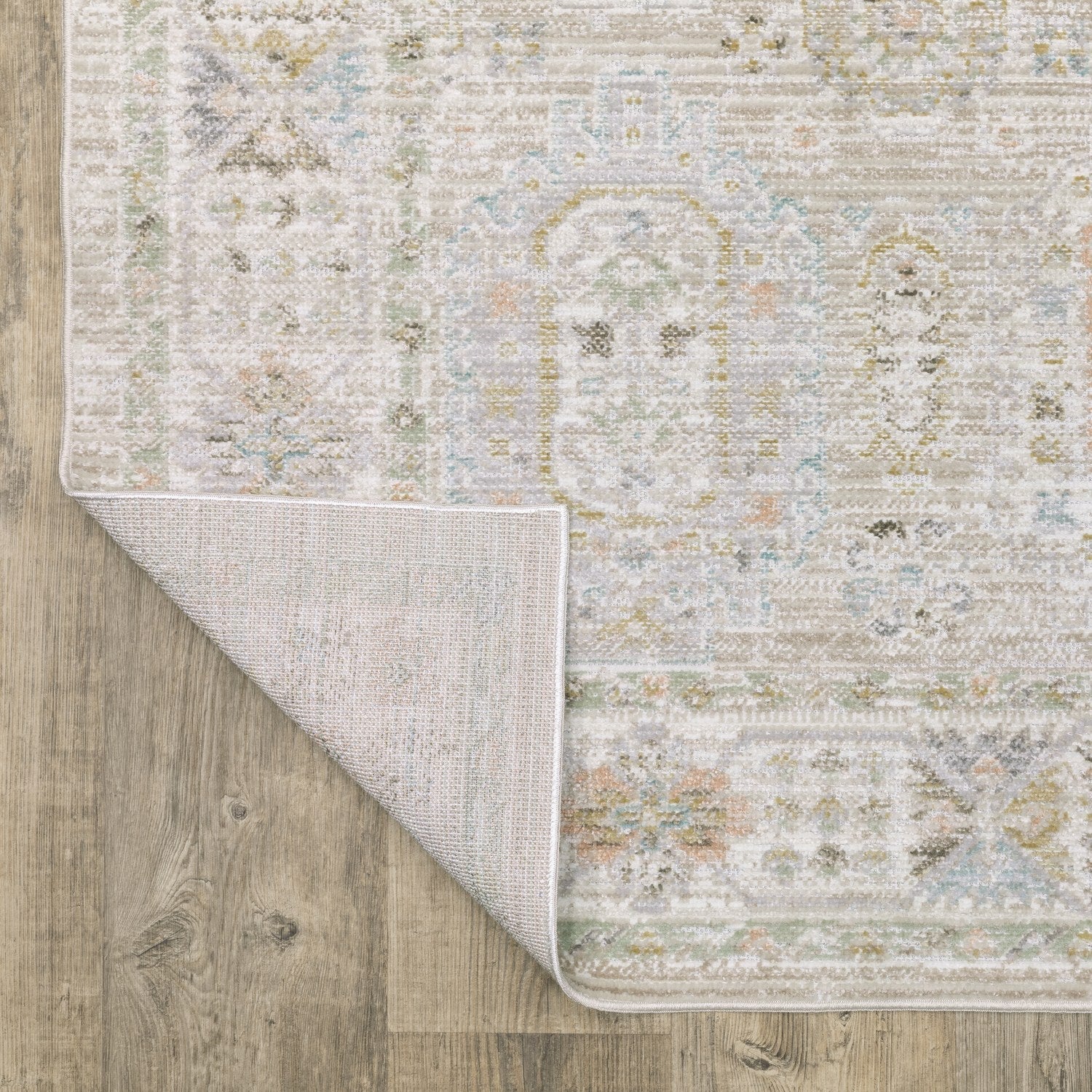 Cavett Vintage Persian Beige Blue Washed Vintage Rug - Cavett CAV04
