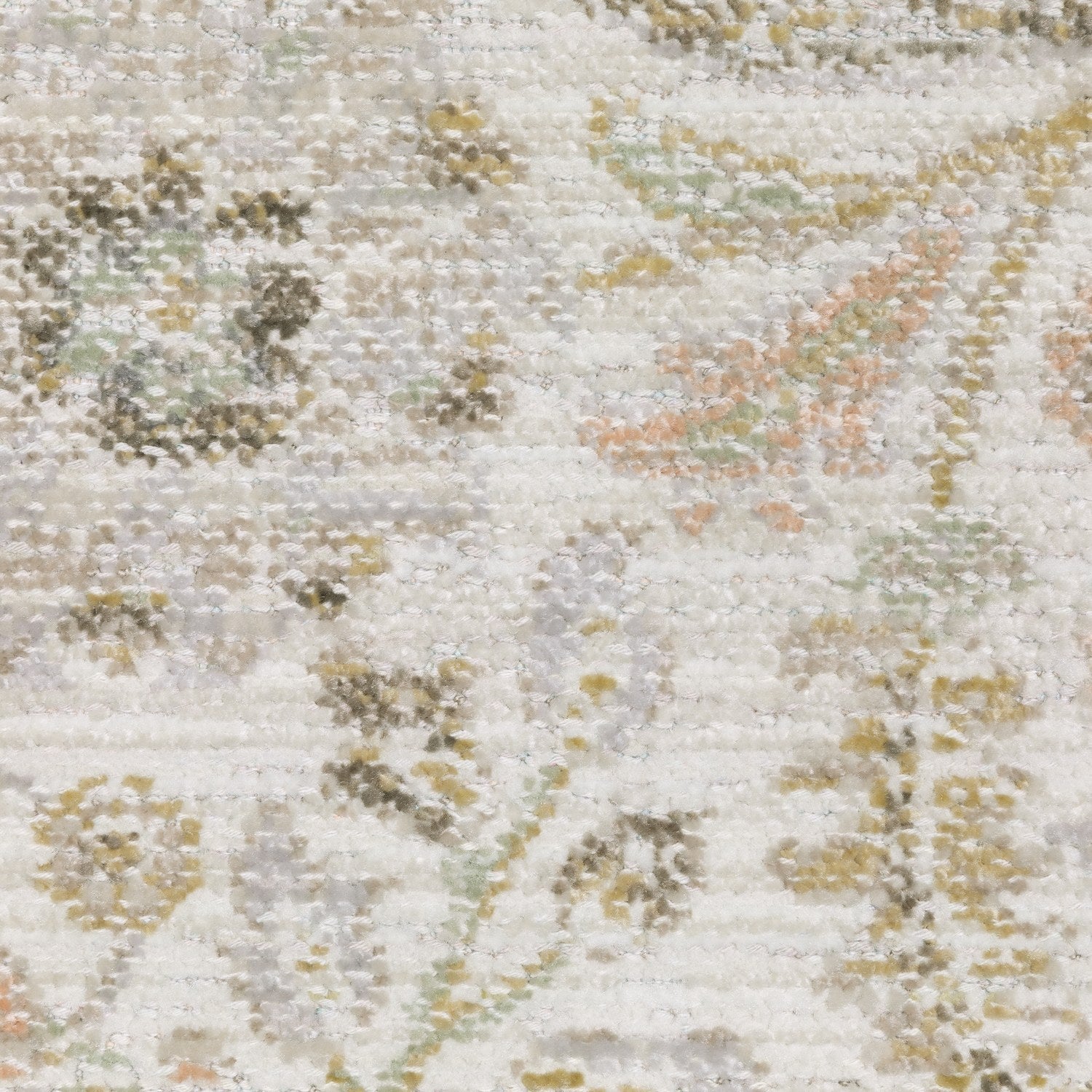 Cavett Floral Damask Ivory Gold Washed Vintage Rug - Cavett CAV05