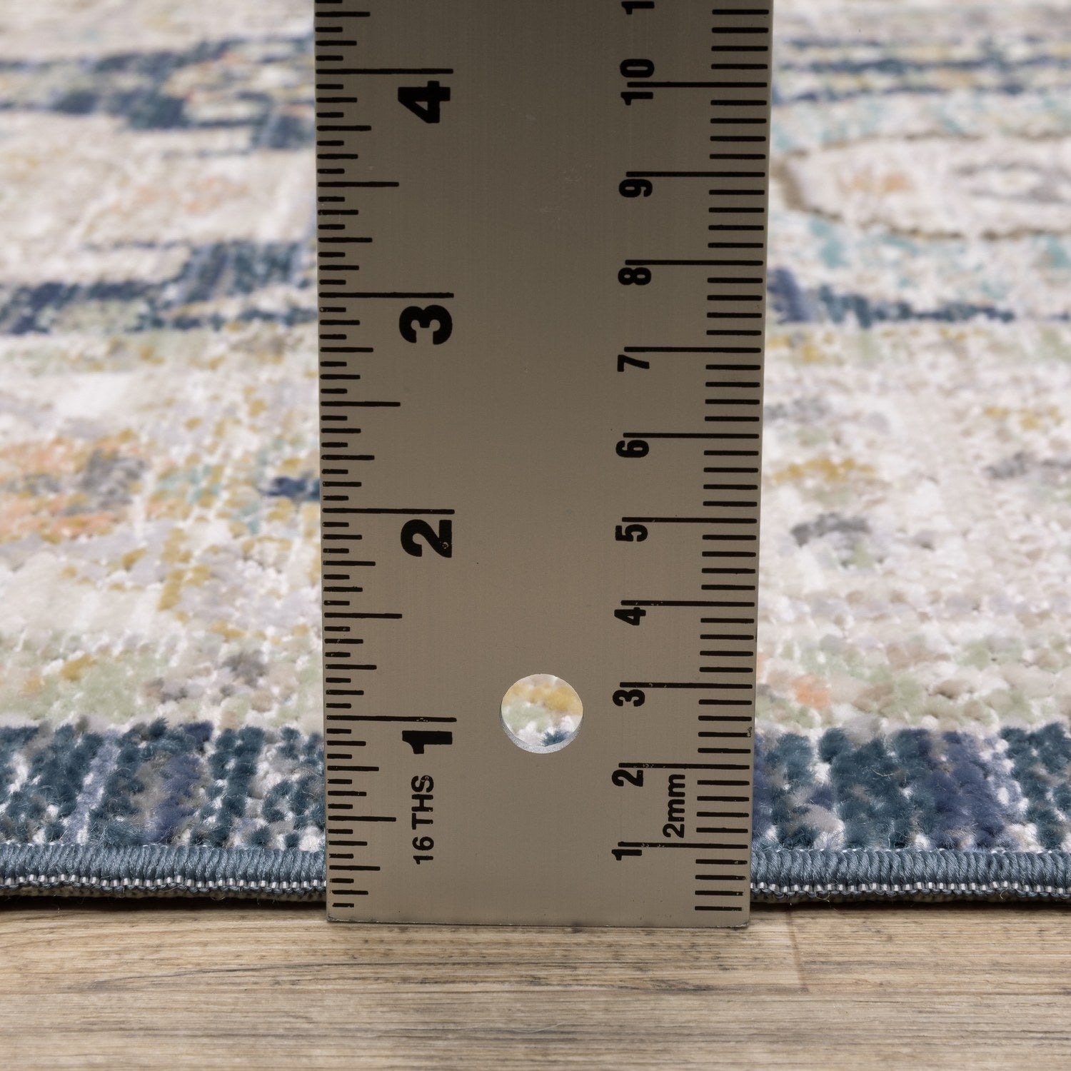 Cavett Panel Medallion Navy Ivory Washed Vintage Rug - Cavett CAV07