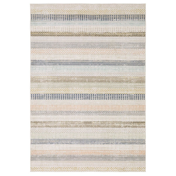 Cavett Kilim Stripe Ivory Multi Washed Vintage Rug - Cavett CAV08 #_shape=Rectangle