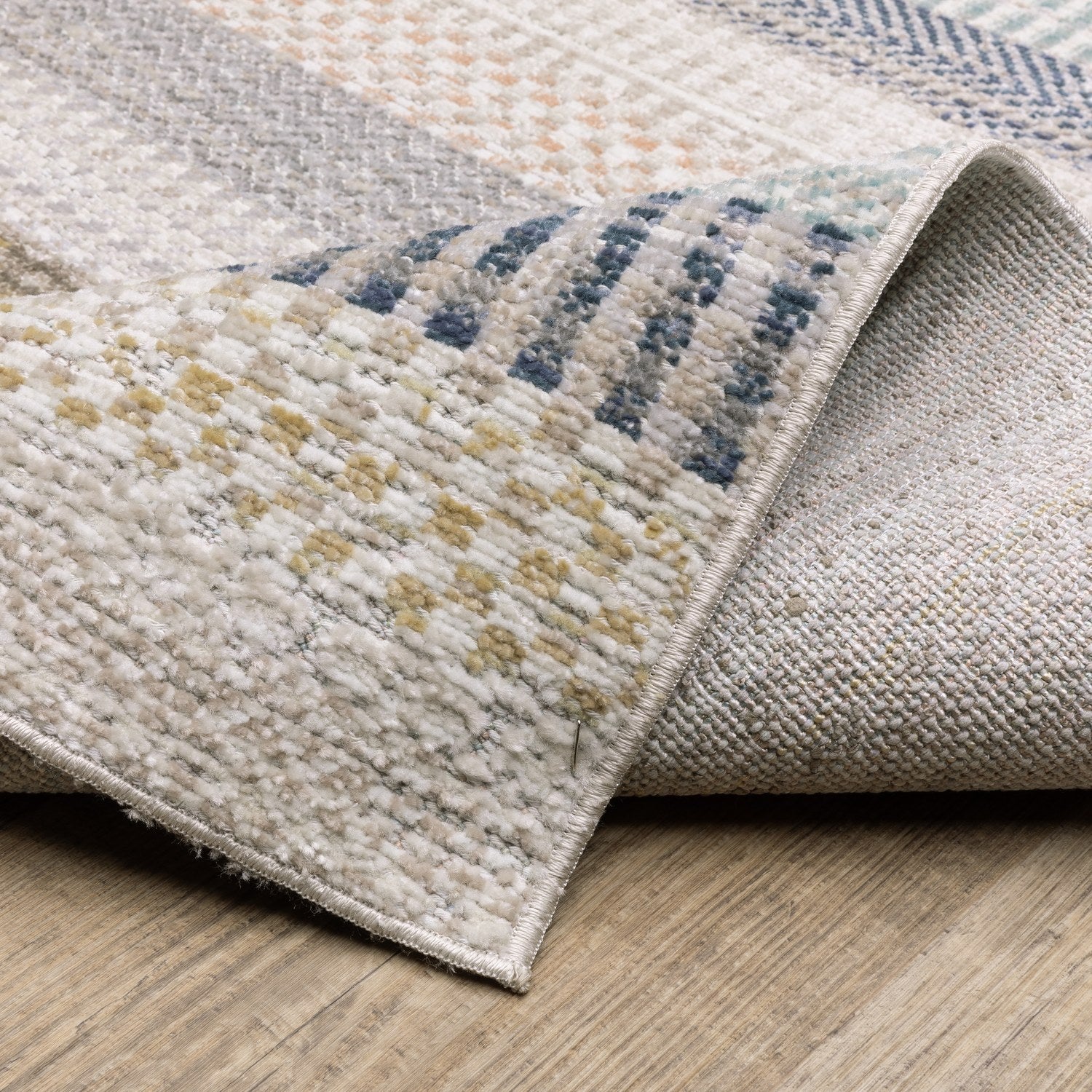 Cavett Kilim Stripe Ivory Multi Washed Vintage Rug - Cavett CAV08