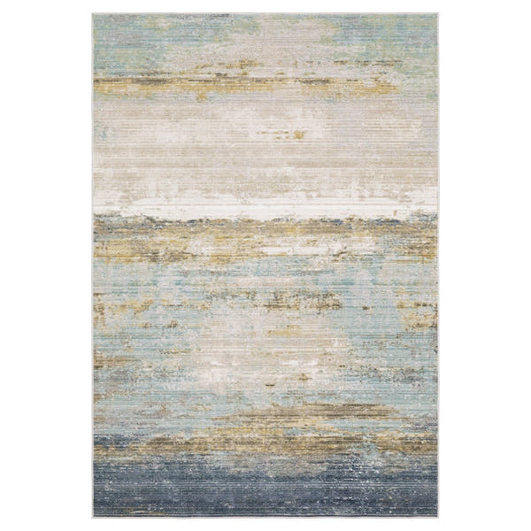 Cavett Horizon Abstract Blue Beige Washed Vintage Rug - Cavett CAV09 #_shape=Rectangle