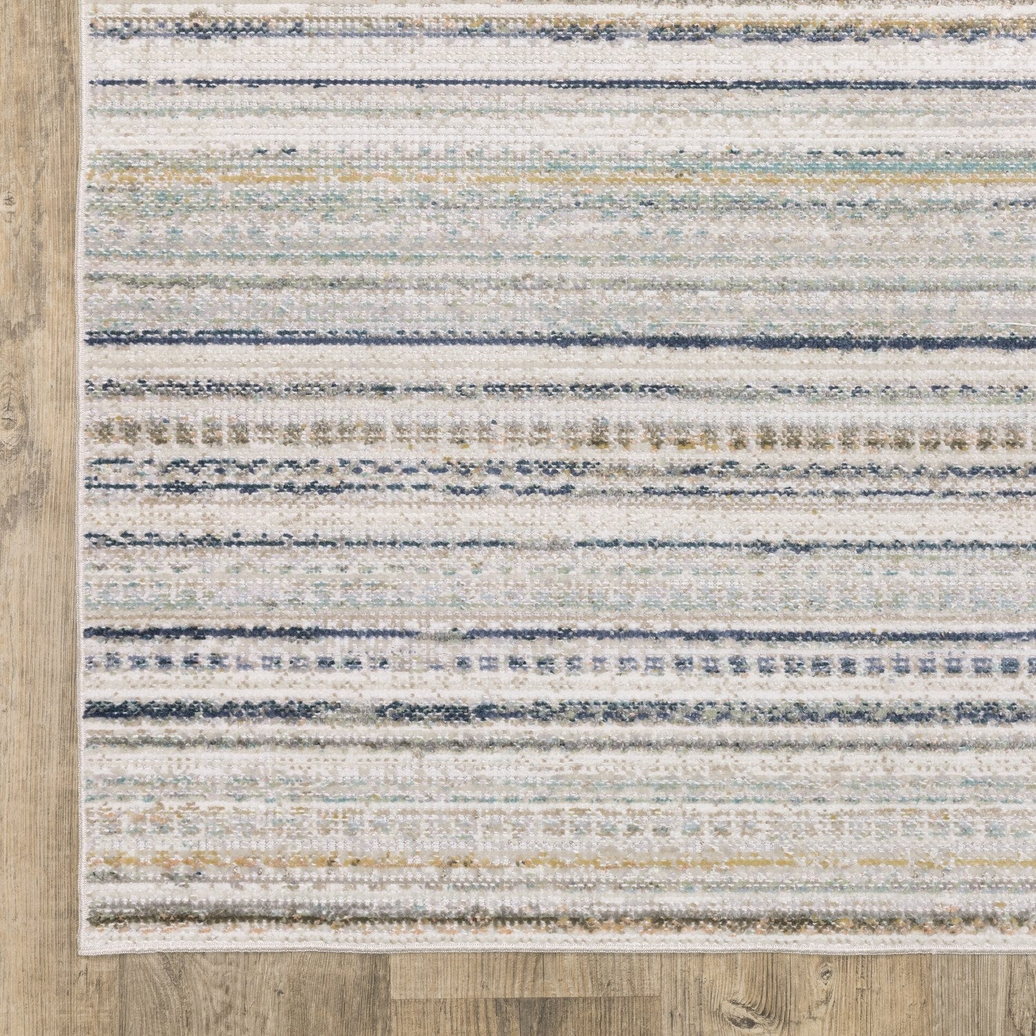 Cavett Pinstripe Beige Multi Washed Vintage Rug - Cavett CAV10