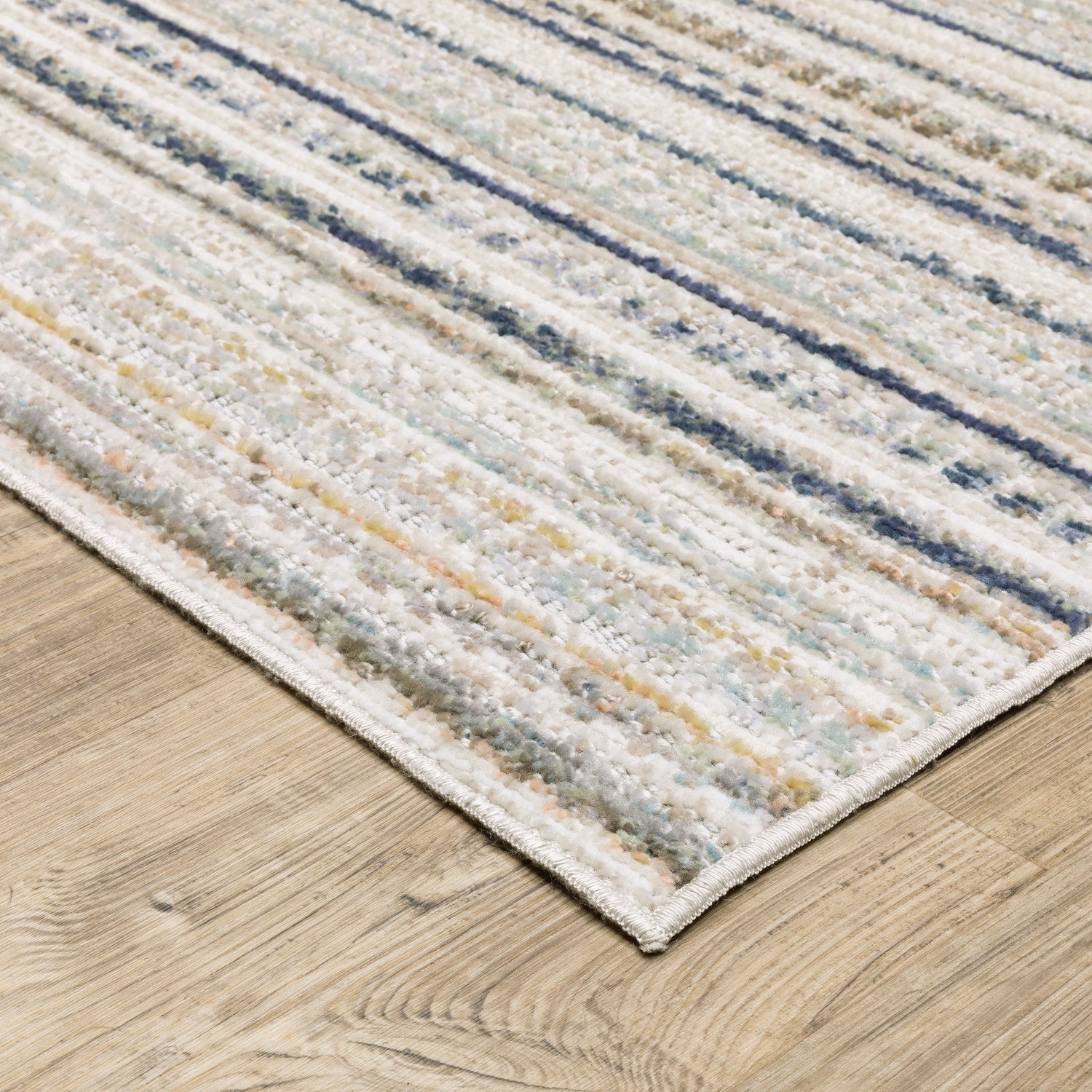 Cavett Pinstripe Beige Multi Washed Vintage Rug - Cavett CAV10