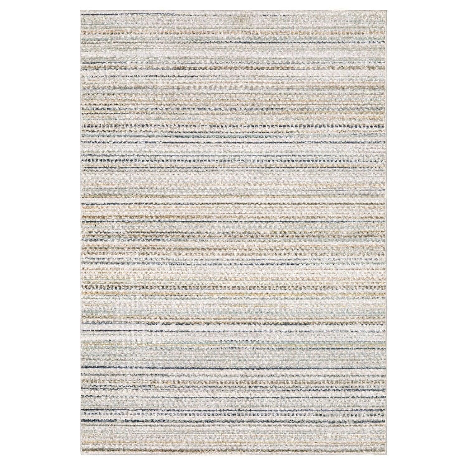 Cavett Pinstripe Beige Multi Washed Vintage Rug - Cavett CAV10 #_shape=Rectangle