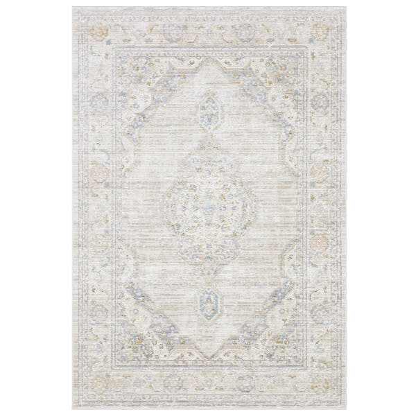 Cavett Faded Medallion Beige Blue Washed Vintage Rug - Cavett CAV11 #_shape=Rectangle #_shape=Runner