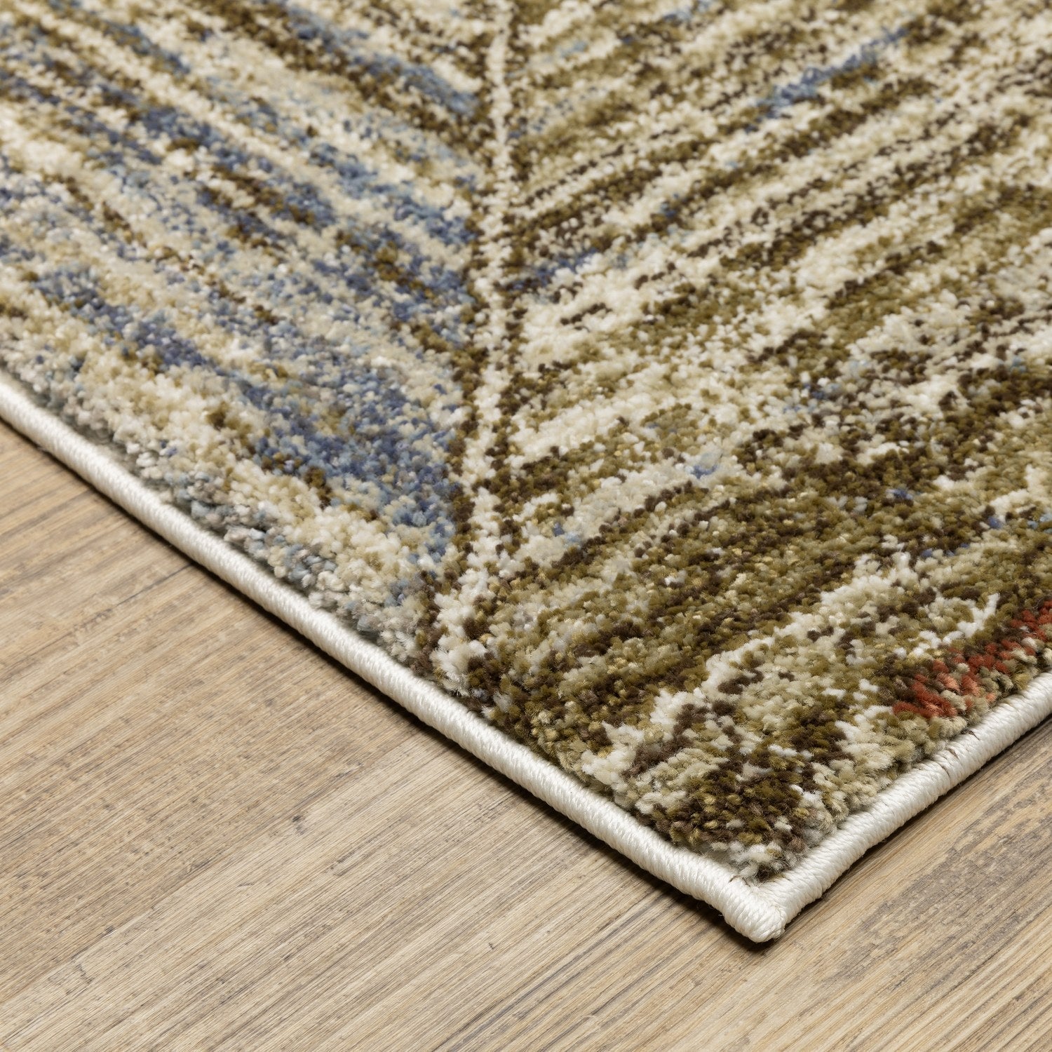 Gemma Chevron Geometric Blue Rust High Pile Rug - Gemma GEM04