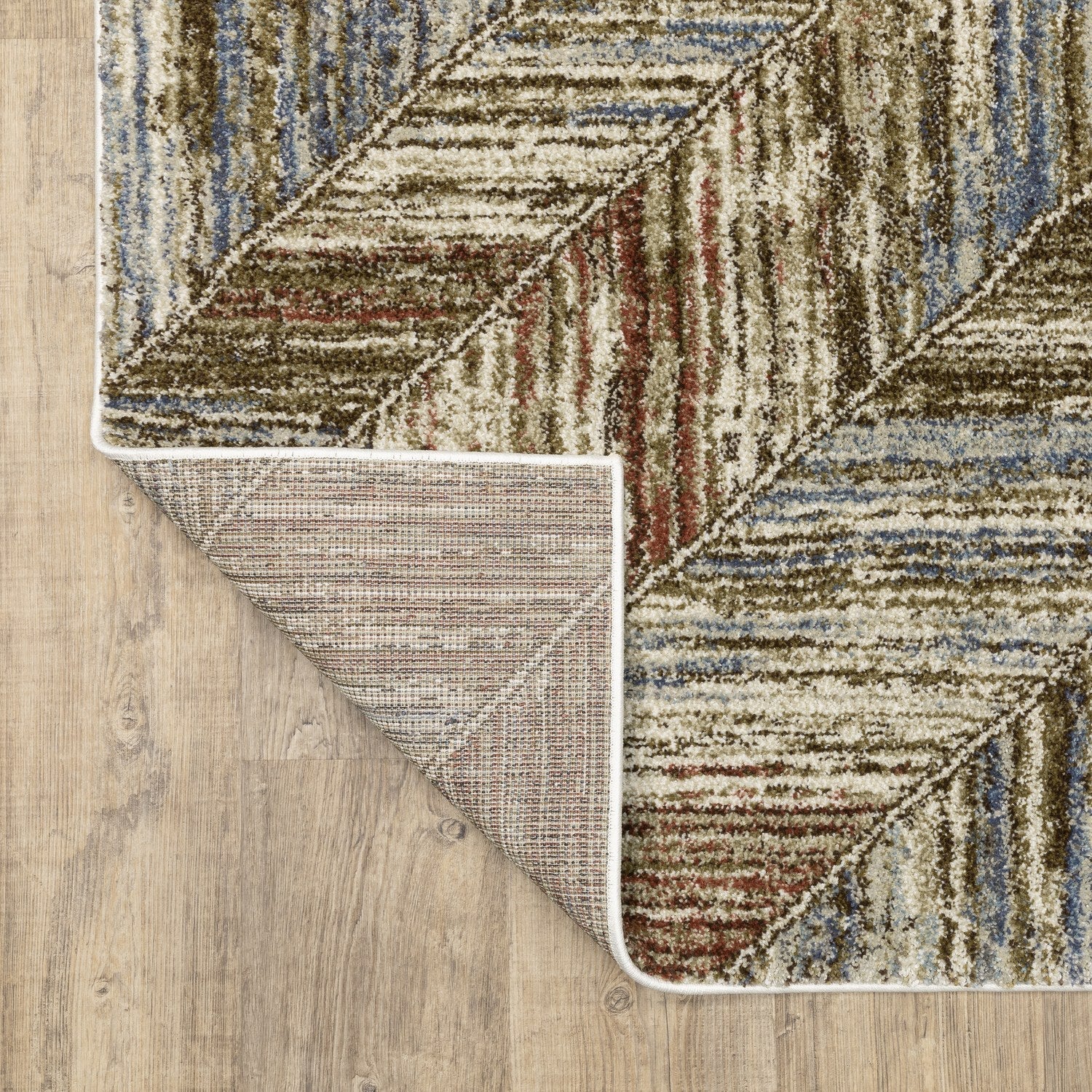 Gemma Chevron Geometric Blue Rust High Pile Rug - Gemma GEM04