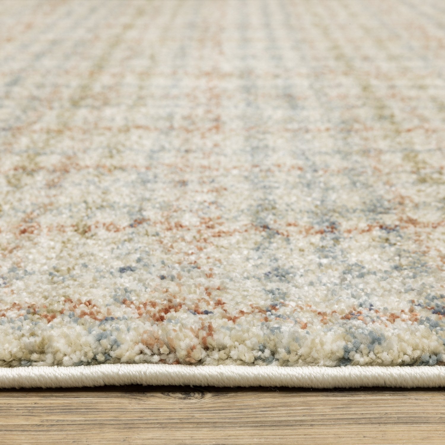 Gemma Plaid Blue Rust High Pile Rug - Gemma GEM05