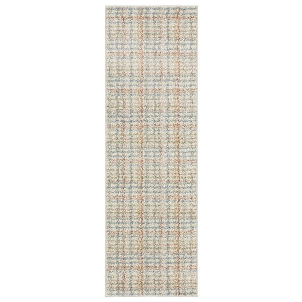 Gemma Plaid Blue Rust High Pile Rug - Gemma GEM05 #_shape=Runner