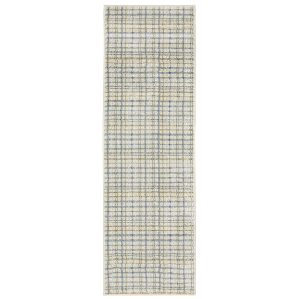 Gemma Plaid Blue Green High Pile Rug - Gemma GEM06 #_shape=Runner
