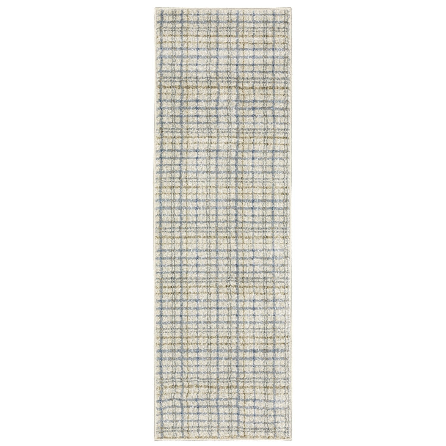 Gemma Plaid Blue Green High Pile Rug - Gemma GEM06 #_shape=Runner