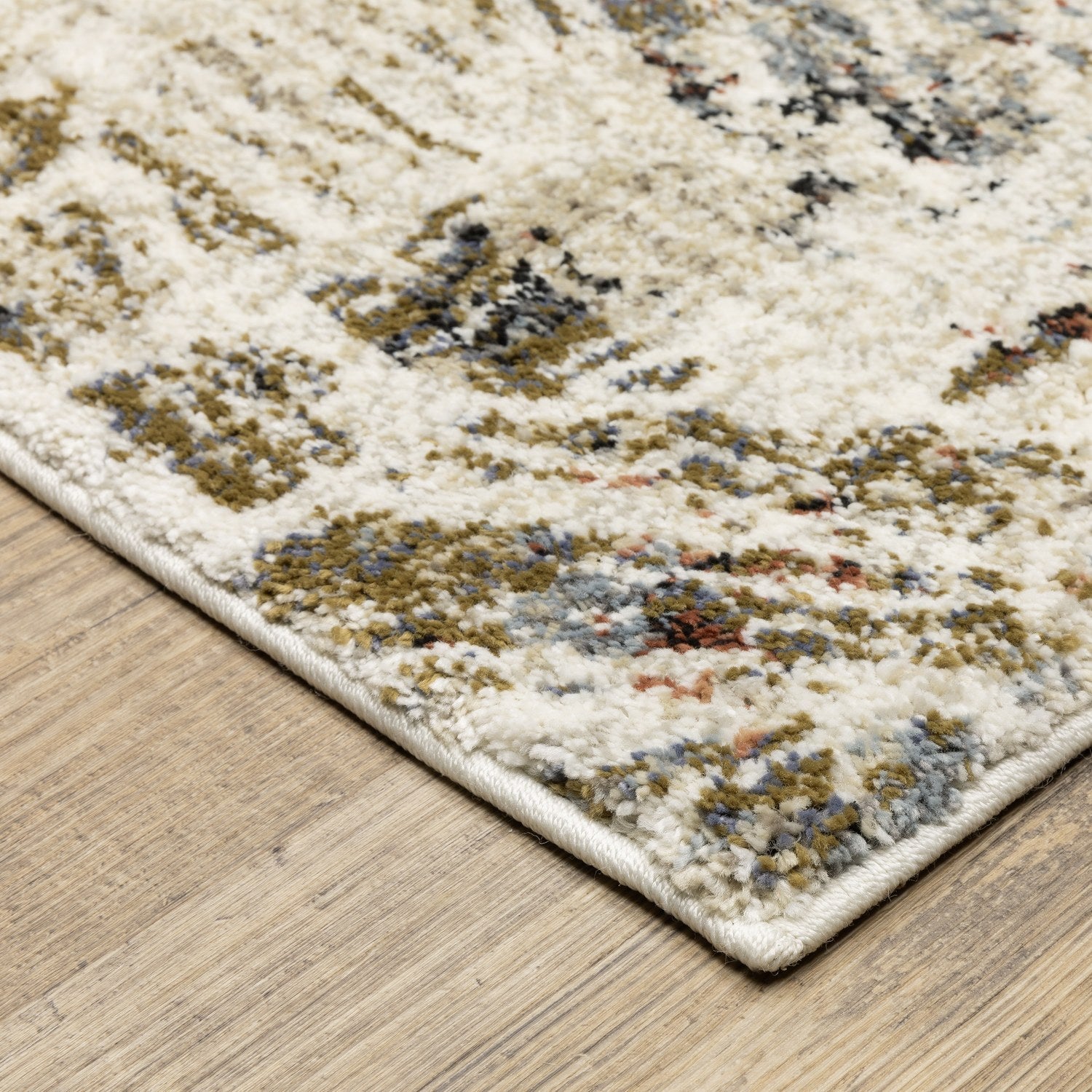 Gemma Etched Geometric Beige Multi High Pile Rug - Gemma GEM08