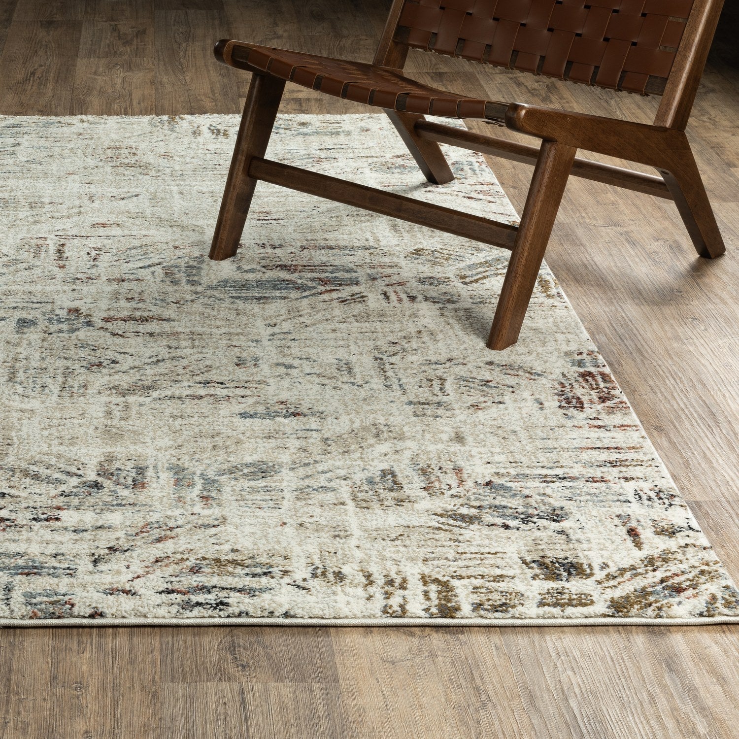 Gemma Etched Geometric Beige Multi High Pile Rug - Gemma GEM08