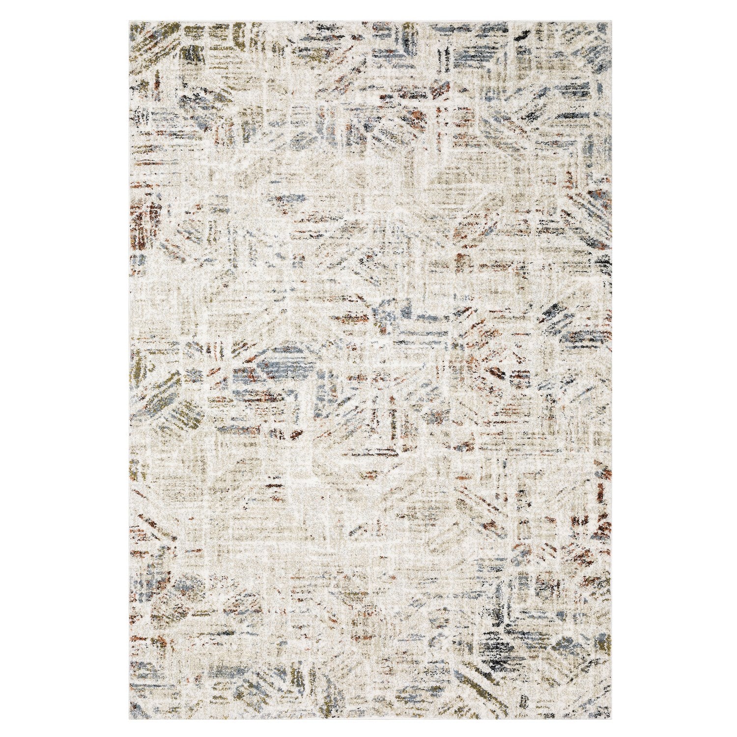 Gemma Etched Geometric Beige Multi High Pile Rug - Gemma GEM08 #_shape=Rectangle