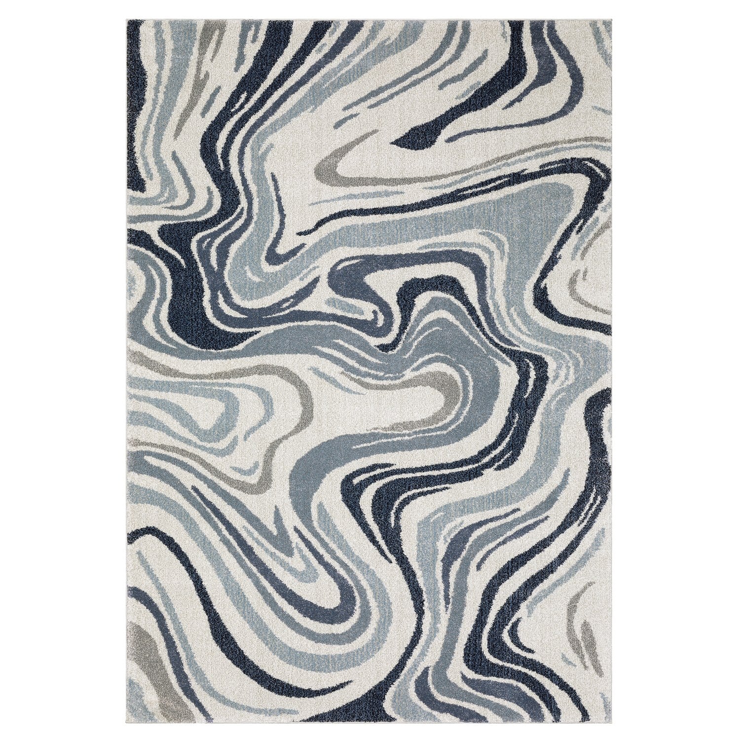 Gemma Marble Swirl Blue Grey High Pile Rug - Gemma GEM09 #_shape=Rectangle