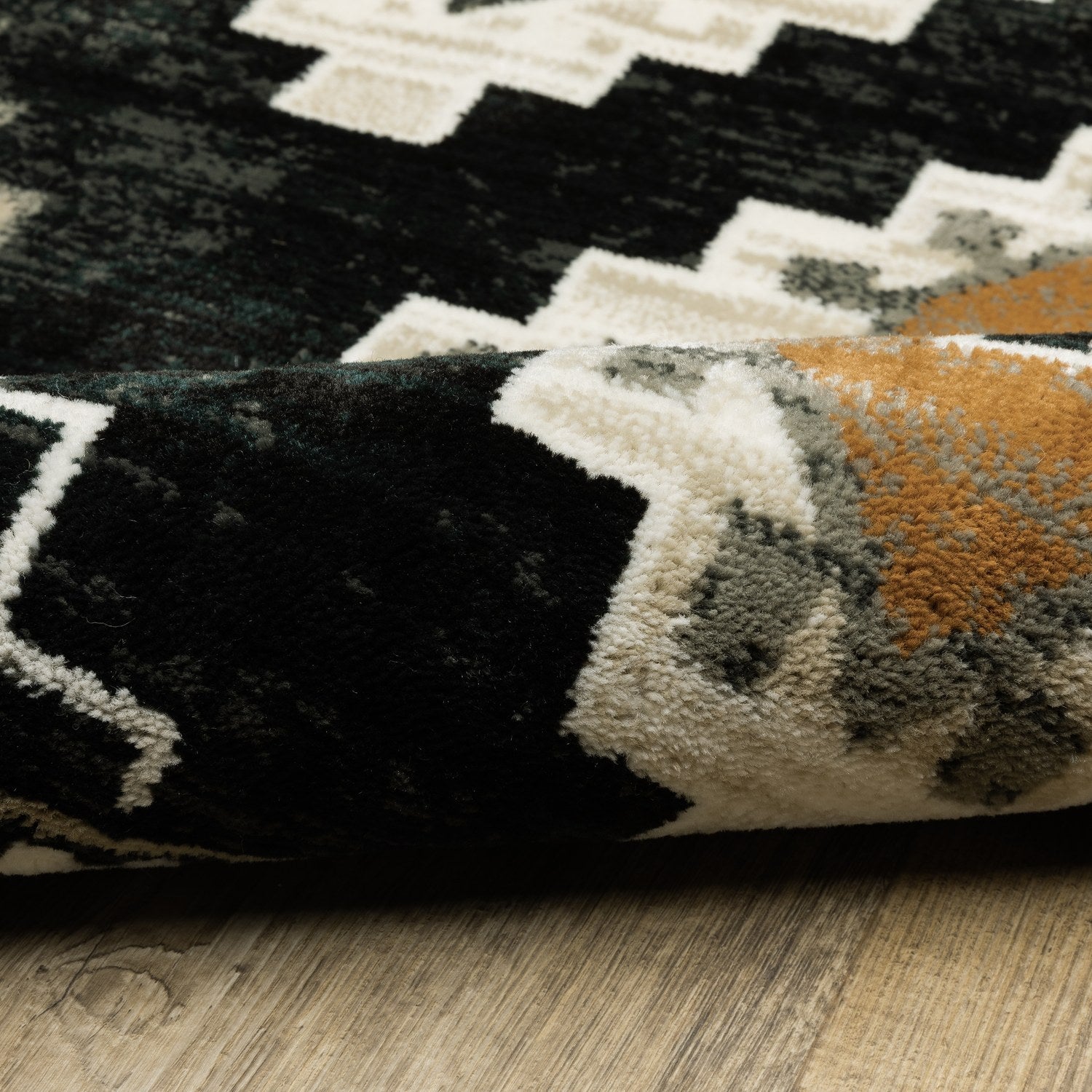 Georgia Southwest Diamond Charcoal Ivory Farmhouse Rug - Georgia 605F0