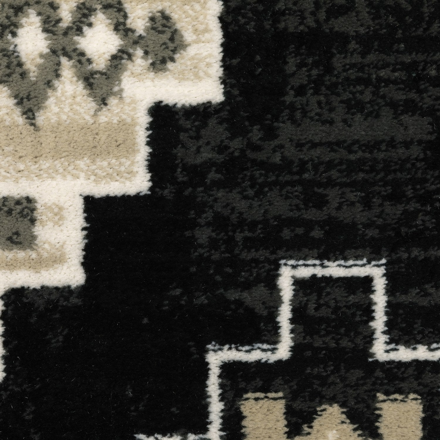 Georgia Southwest Diamond Charcoal Ivory Farmhouse Rug - Georgia 605F0