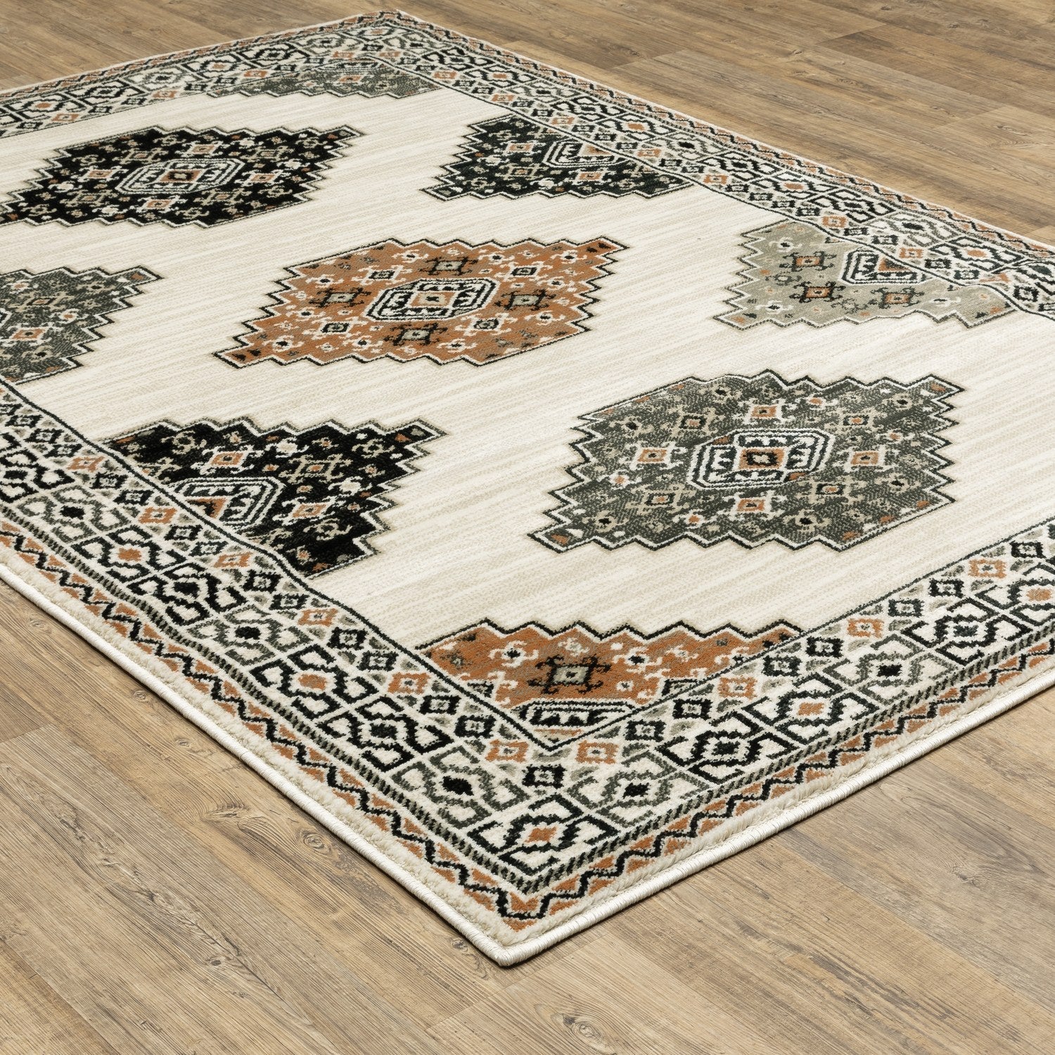 Georgia Southwest Medallion Ivory Multi Farmhouse Rug - Georgia 640A0