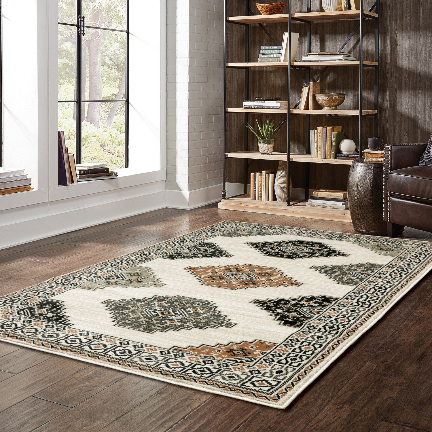 Georgia Southwest Medallion Ivory Multi Farmhouse Rug - Georgia 640A0