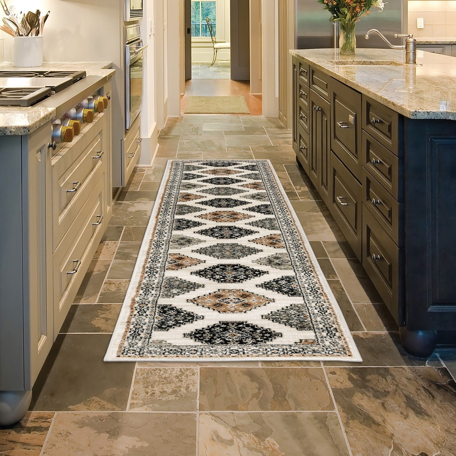 Georgia Southwest Medallion Ivory Multi Farmhouse Rug - Georgia 640A0
