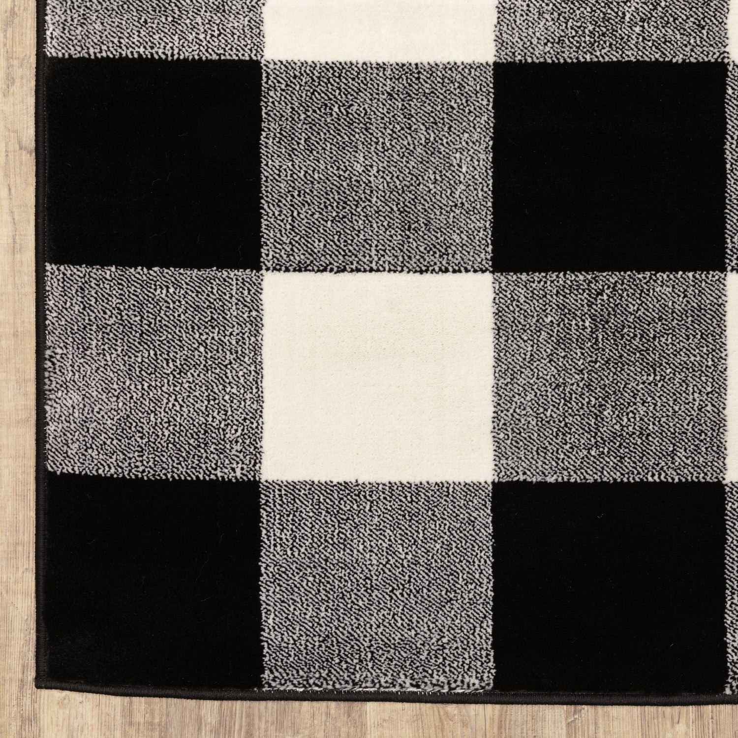 Georgia Buffalo Check Black Ivory Farmhouse Rug - Georgia 678D0