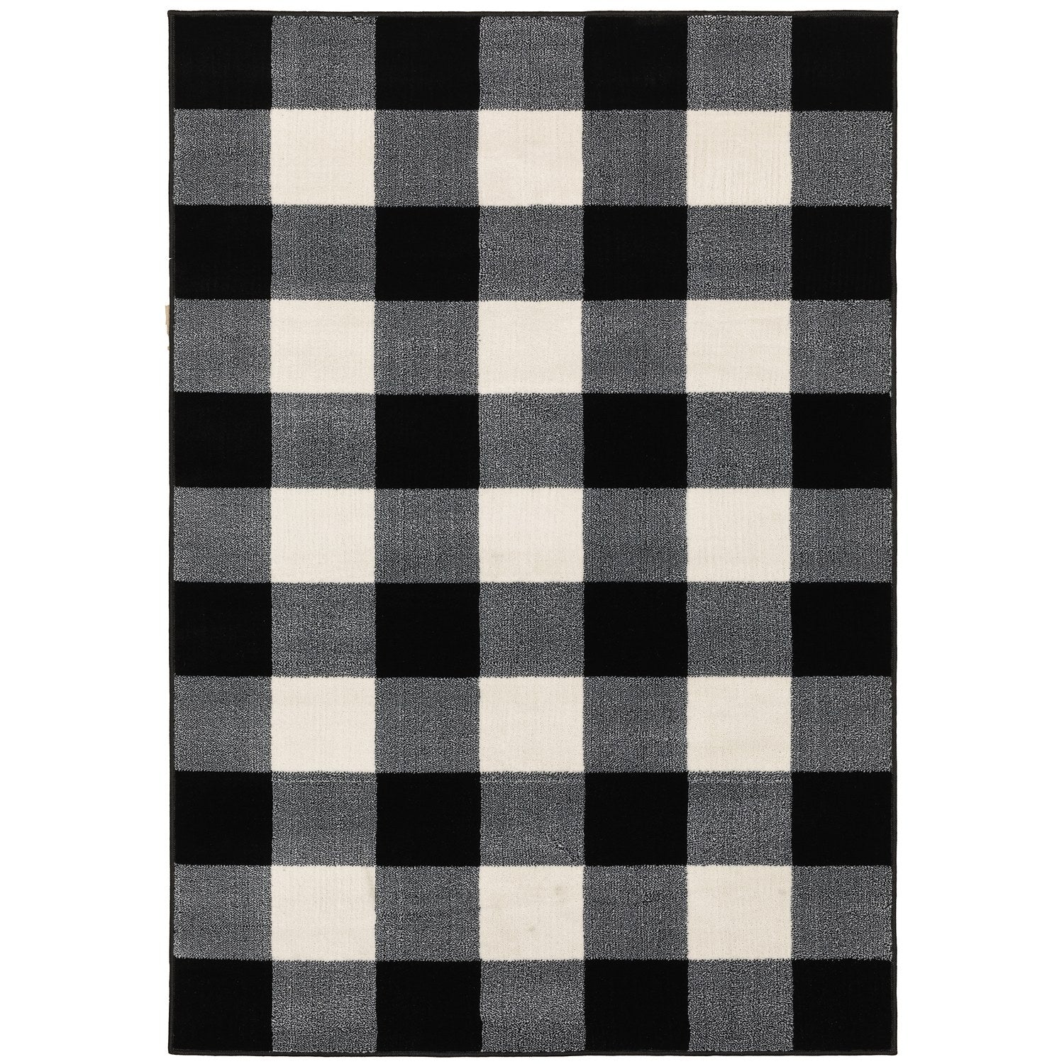 Georgia Buffalo Check Black Ivory Farmhouse Rug - Georgia 678D0 #_shape=Rectangle