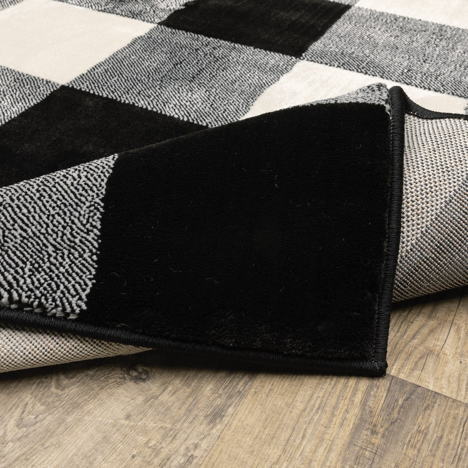Georgia Buffalo Check Black Ivory Farmhouse Rug - Georgia 678D0