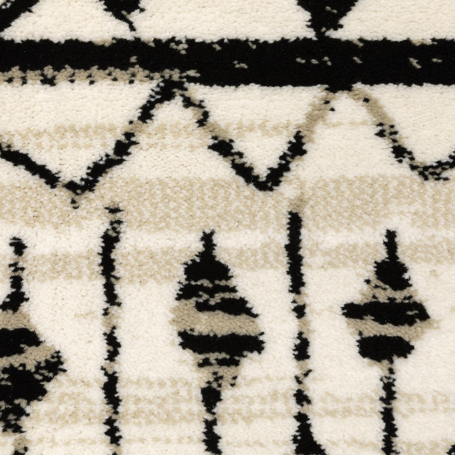 Georgia Moroccan Tribal Ivory Black Farmhouse Rug - Georgia 8826E
