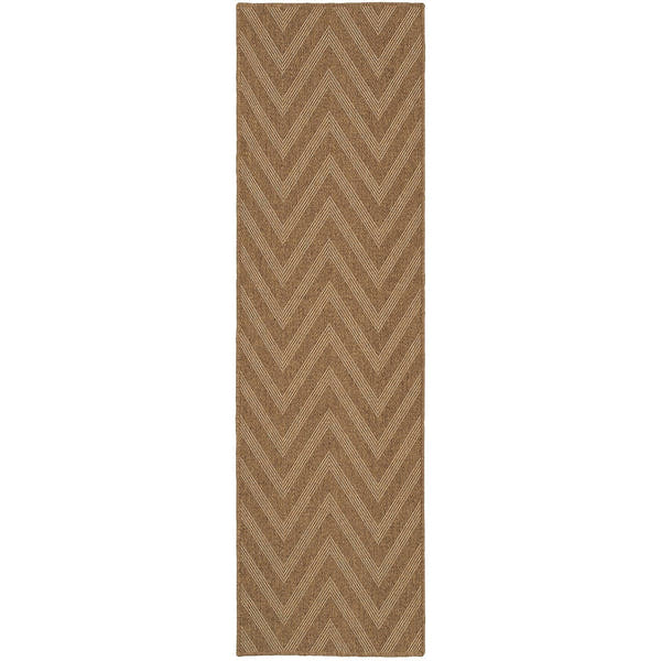 Karavia Chevron Tan Seagrass Look Indoor Outdoor Rug - Karavia 1330X #_shape=Runner