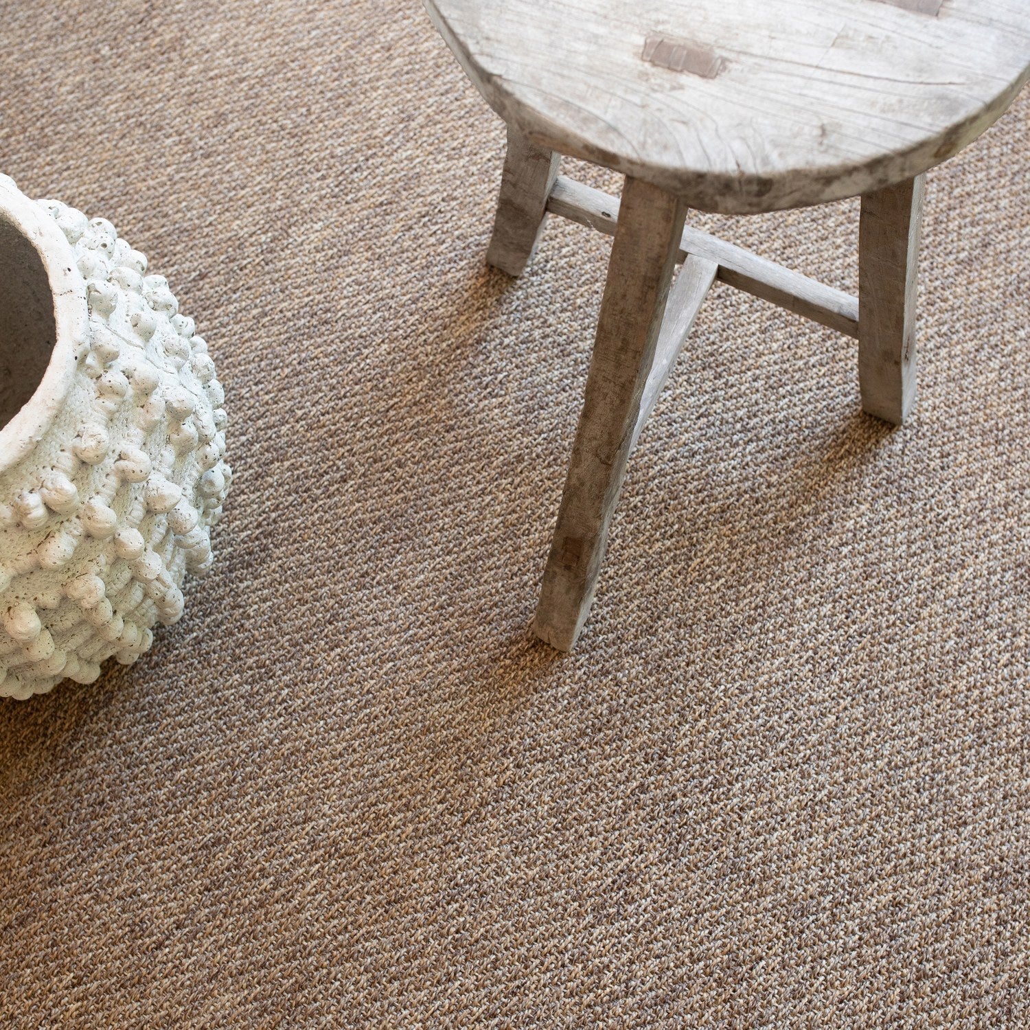 Karavia Solid Caramel Seagrass Look Indoor Outdoor Rug - Karavia 2061N