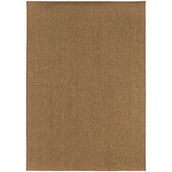 Karavia Solid Caramel Seagrass Look Indoor Outdoor Rug - Karavia 2061N #_shape=Rectangle