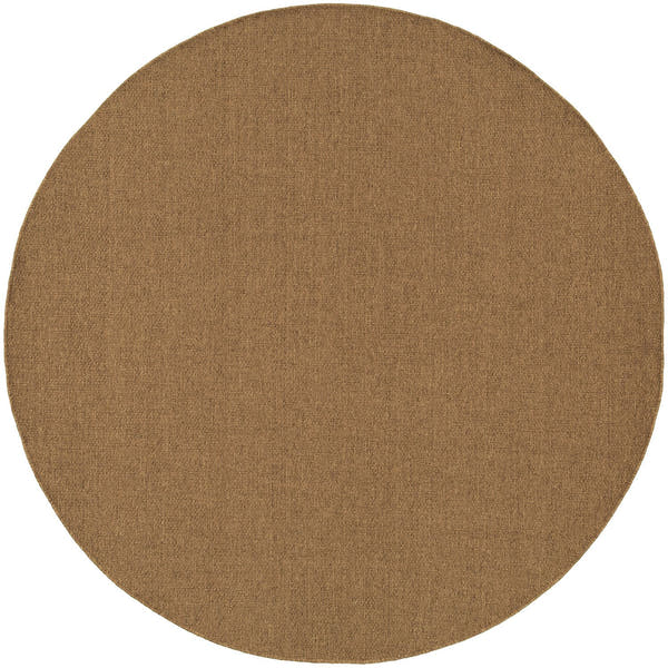 Karavia Solid Caramel Seagrass Look Indoor Outdoor Rug - Karavia 2061N #_shape=Round
