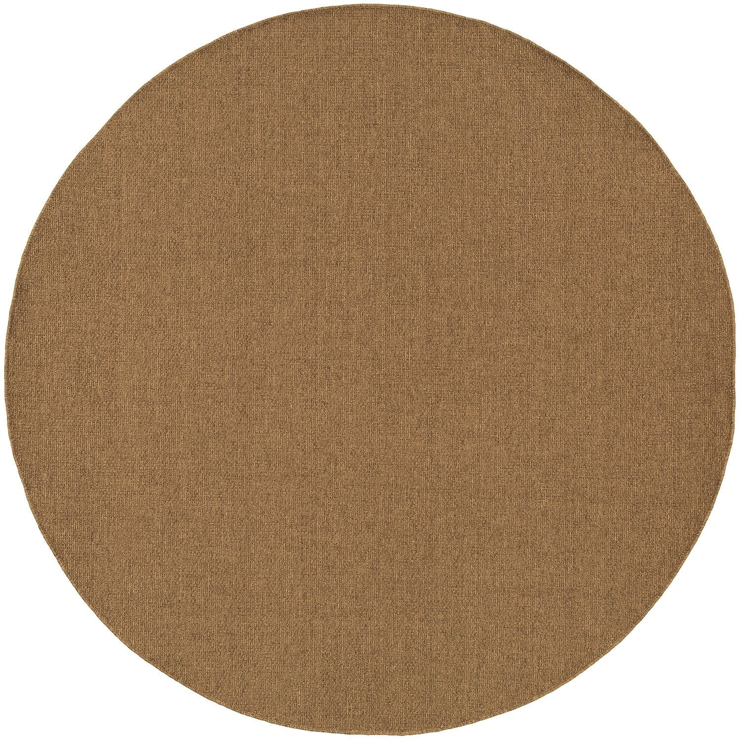 Karavia Solid Caramel Seagrass Look Indoor Outdoor Rug - Karavia 2061N #_shape=Round
