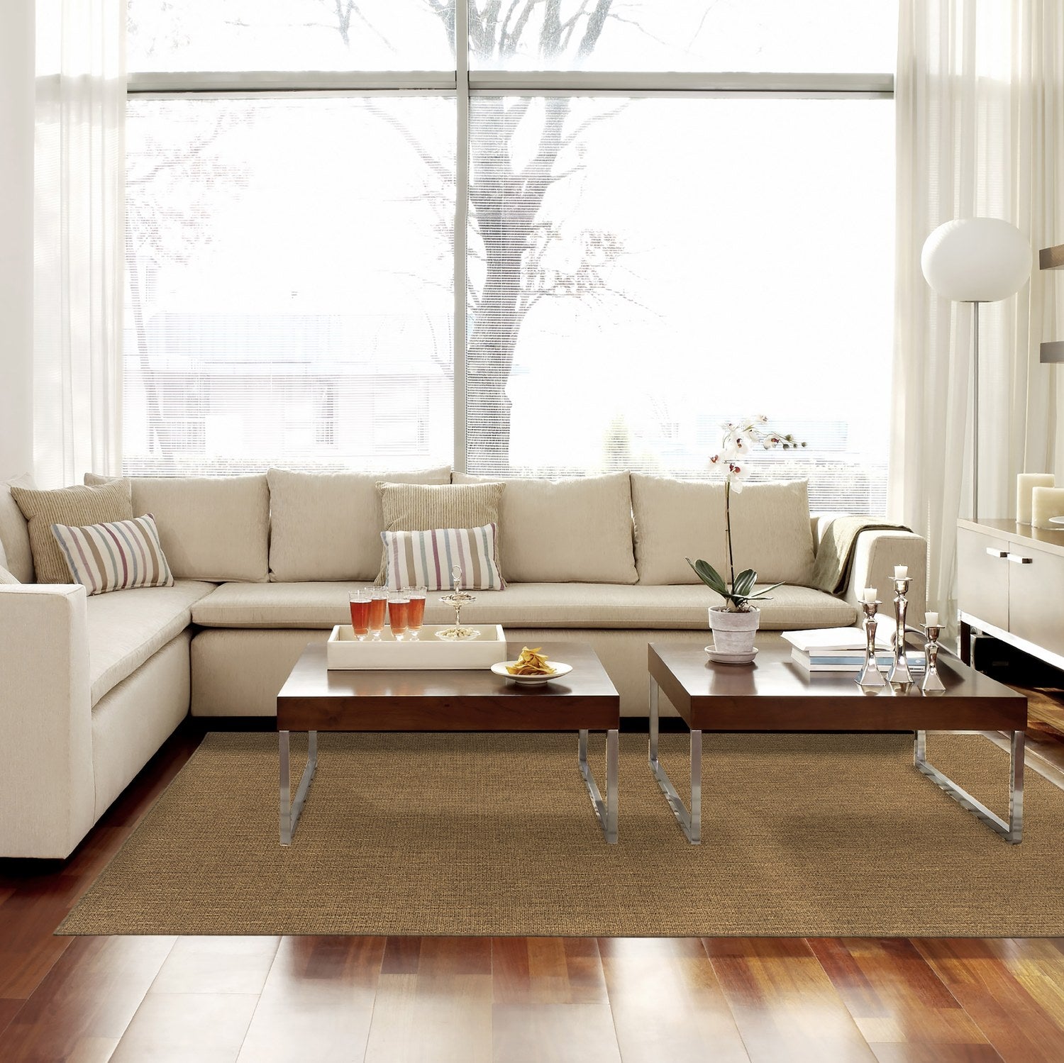 Karavia Solid Caramel Seagrass Look Indoor Outdoor Rug - Karavia 2061N