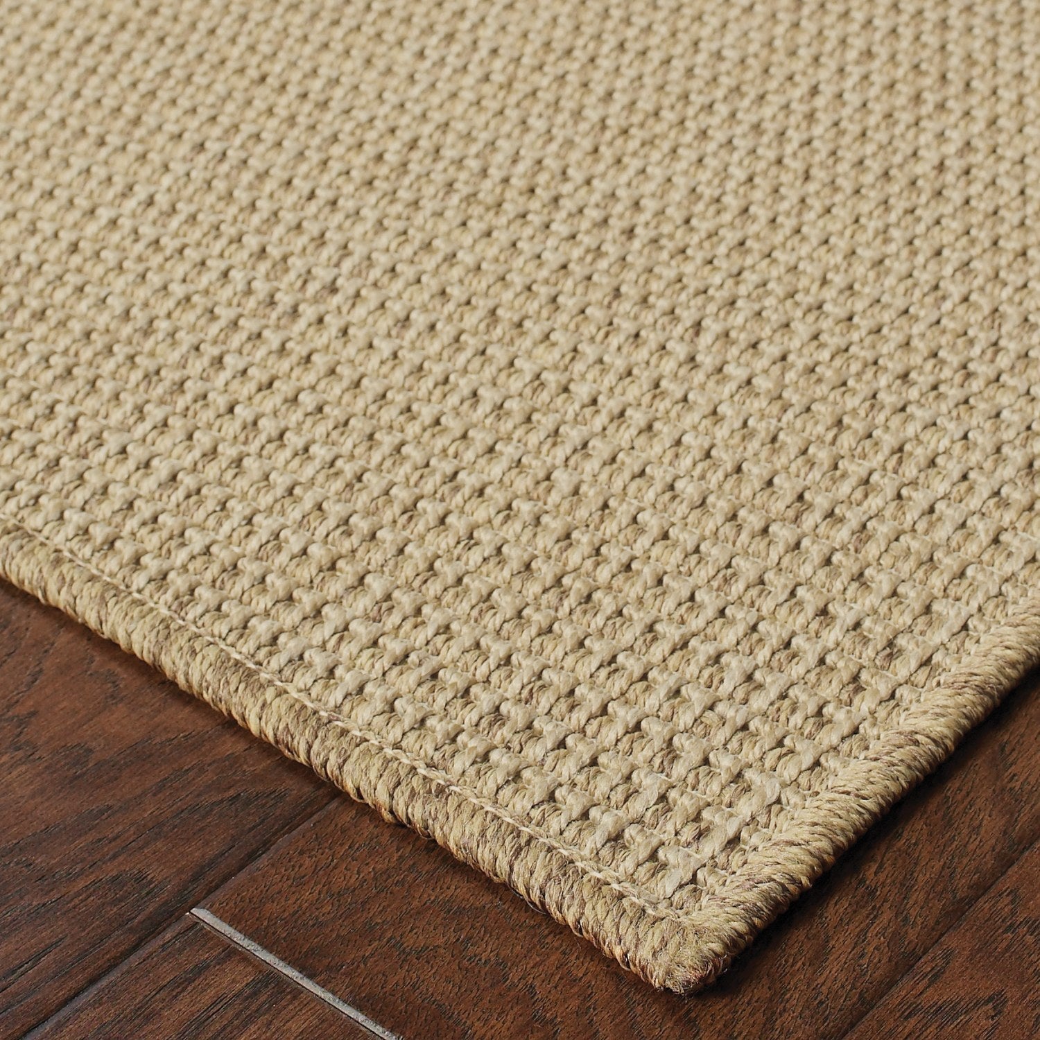Karavia Solid Khaki Seagrass Look Indoor Outdoor Rug - Karavia 2067X