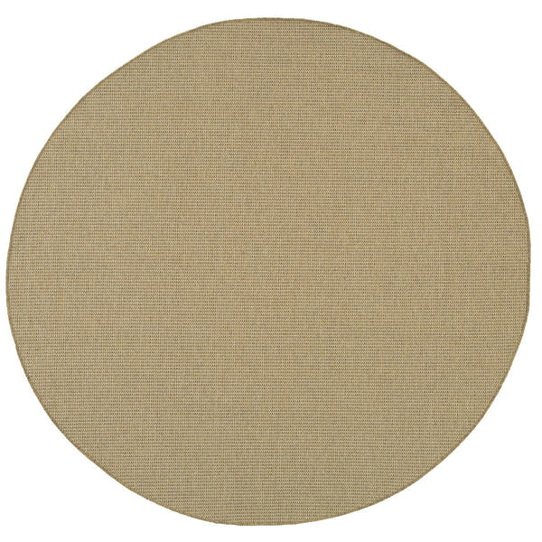 Karavia Solid Khaki Seagrass Look Indoor Outdoor Rug - Karavia 2067X #_shape=Round