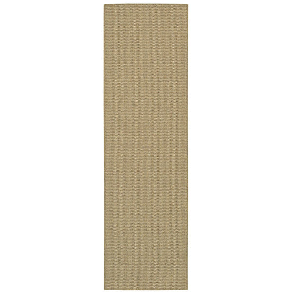 Karavia Solid Khaki Seagrass Look Indoor Outdoor Rug - Karavia 2067X #_shape=Runner