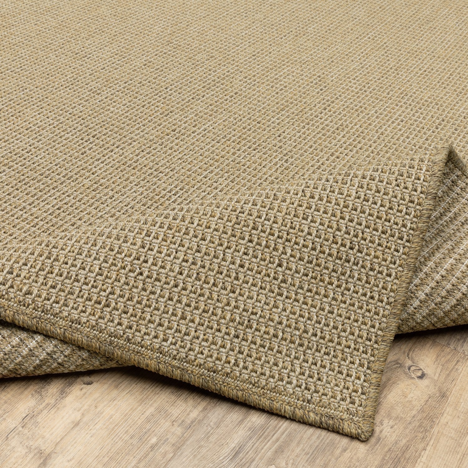 Karavia Solid Khaki Seagrass Look Indoor Outdoor Rug - Karavia 2067X