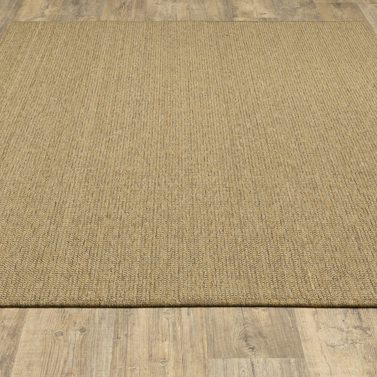 Karavia Solid Tan Seagrass Look Indoor Outdoor Rug - Karavia 2068X