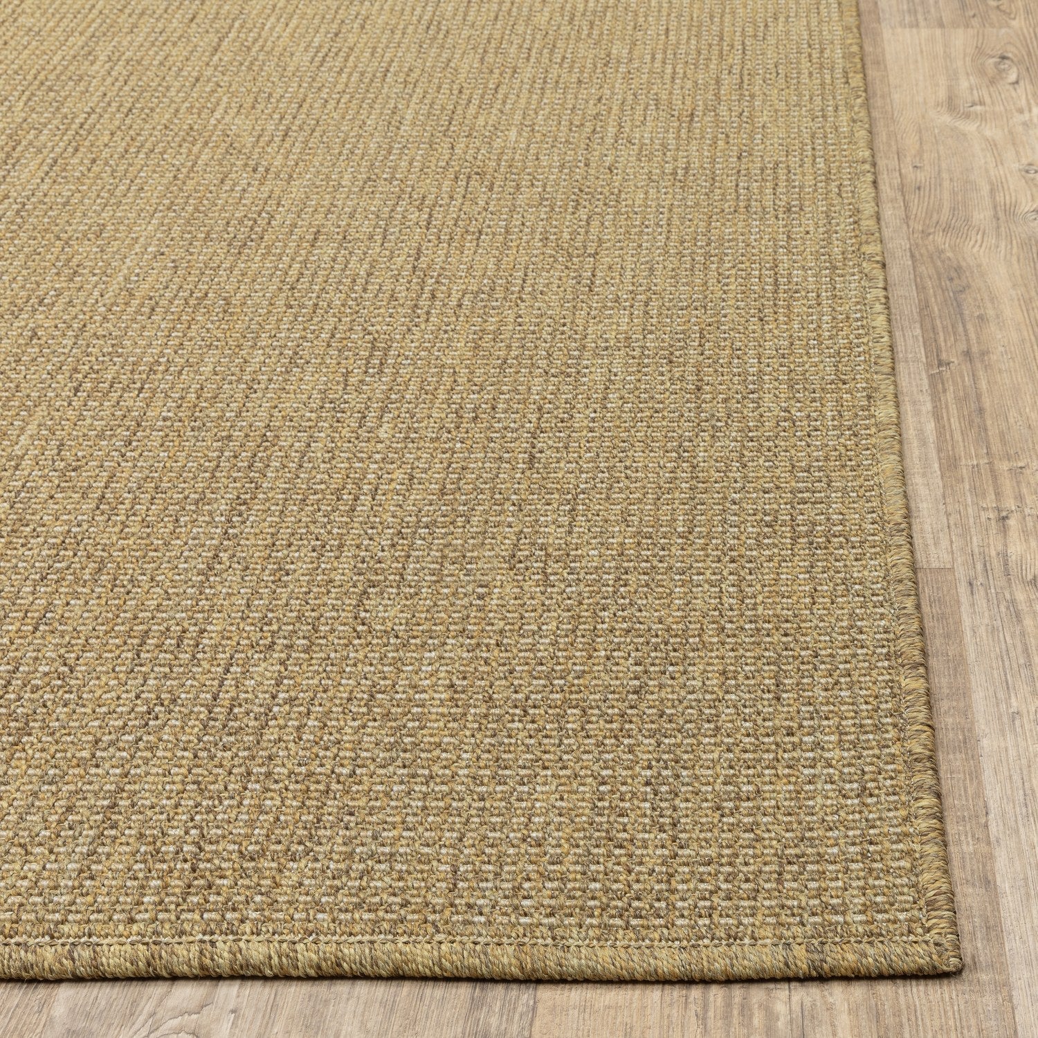 Karavia Solid Tan Seagrass Look Indoor Outdoor Rug - Karavia 2068X