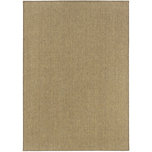 Karavia Solid Tan Seagrass Look Indoor Outdoor Rug - Karavia 2068X #_shape=Rectangle